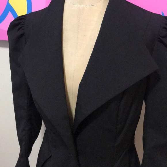Henry Duarte Black Wool Gabardine Jacket - Picture 2 of 8